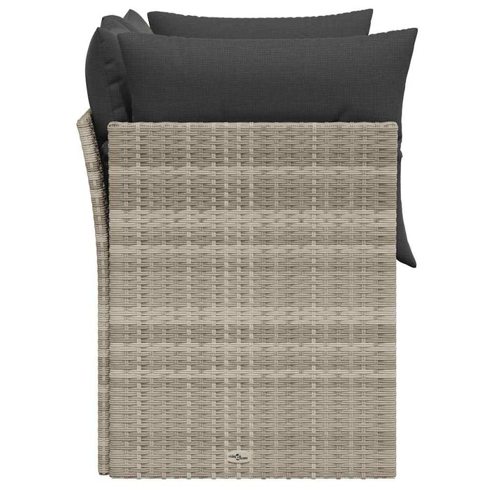 Divano da Giardino con Cuscini 2 Posti Grigio Chiaro Polyrattan 366176
