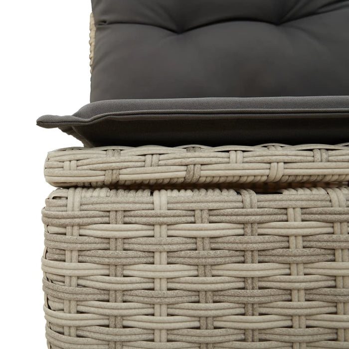 Divano da Giardino con Cuscini 4 Posti Grigio Chiaro Polyrattan