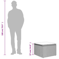 Sgabello Giardino e Cuscino Grigio Chiaro 55x55x37cm Polyrattan