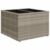 Tavolo Giardino Piano Vetro Grigio Chiaro 55x55x37cm Polyrattan 366182