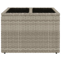 Tavolo Giardino Piano Vetro Grigio Chiaro 55x55x37cm Polyrattan 366182
