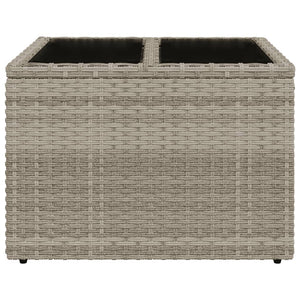 Tavolo Giardino Piano Vetro Grigio Chiaro 55x55x37cm Polyrattan 366182