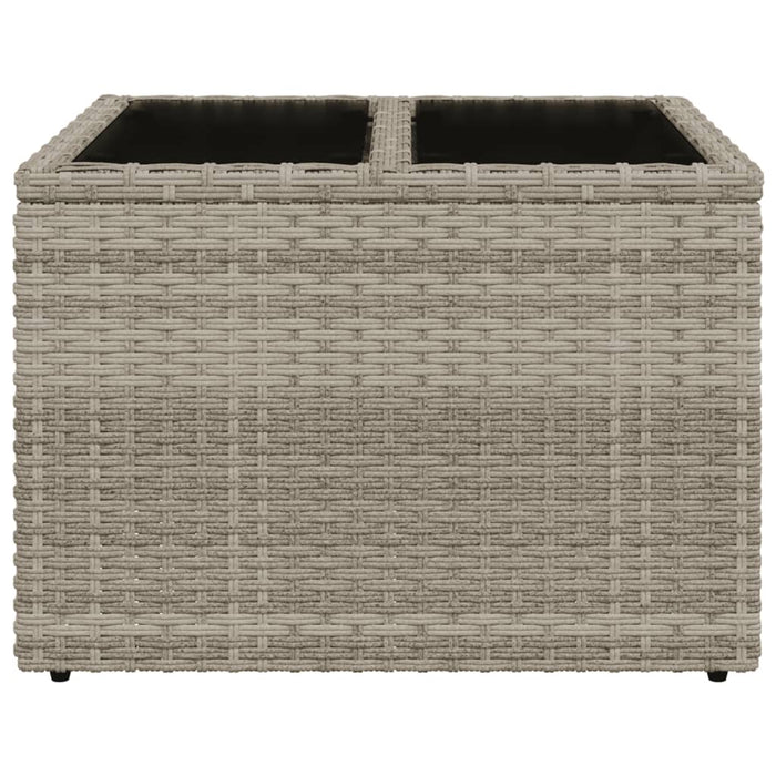 Tavolo Giardino Piano Vetro Grigio Chiaro 55x55x37cm Polyrattan 366182