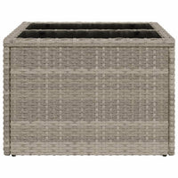 Tavolo Giardino Piano Vetro Grigio Chiaro 55x55x37cm Polyrattan 366182
