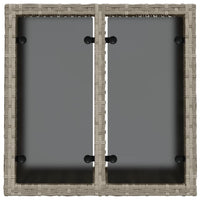 Tavolo Giardino Piano Vetro Grigio Chiaro 55x55x37cm Polyrattan 366182