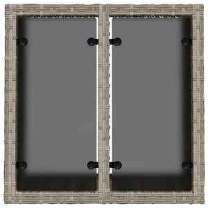 Tavolo Giardino Piano Vetro Grigio Chiaro 55x55x37cm Polyrattan 366182