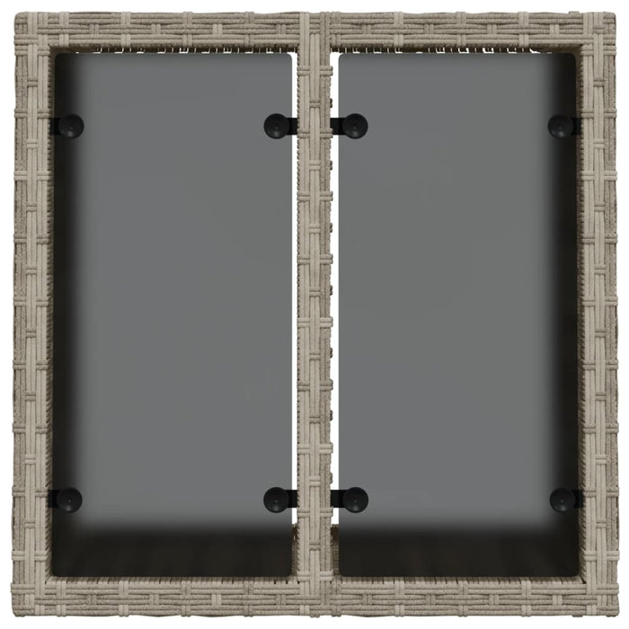 Tavolo Giardino Piano Vetro Grigio Chiaro 55x55x37cm Polyrattan 366182