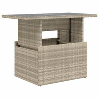 Tavolo Giardino Piano Vetro Grigio Chiaro 100x55x73 Polyrattan