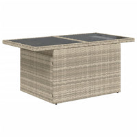 Tavolo Giardino Piano Vetro Grigio Chiaro 100x55x73 Polyrattan