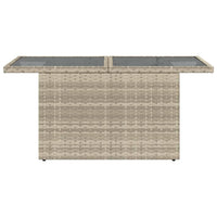 Tavolo Giardino Piano Vetro Grigio Chiaro 100x55x73 Polyrattan