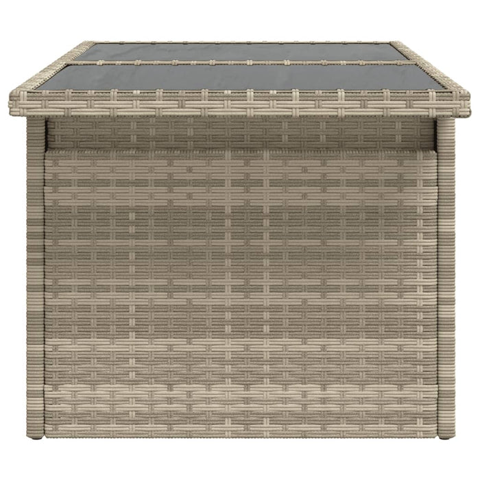 Tavolo Giardino Piano Vetro Grigio Chiaro 100x55x73 Polyrattan