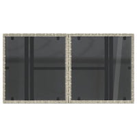 Tavolo Giardino Piano Vetro Grigio Chiaro 100x55x73 Polyrattan