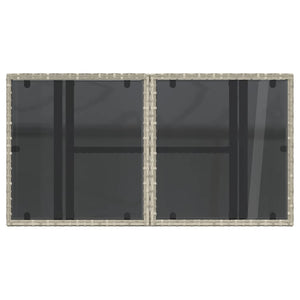 Tavolo Giardino Piano Vetro Grigio Chiaro 100x55x73 Polyrattan