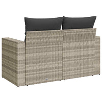 Divano da Giardino con Cuscini 2 Posti Grigio Chiaro Polyrattan 366184