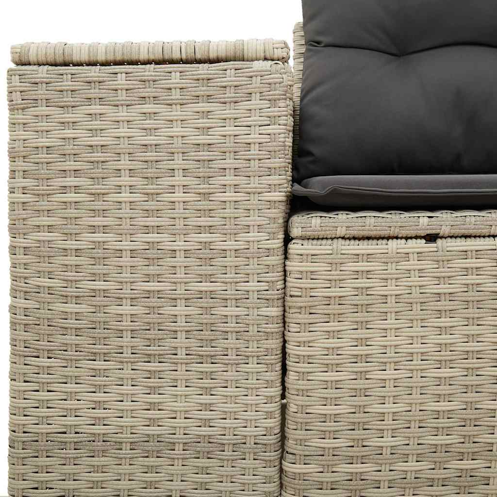 vidaXL Divano da Giardino con Cuscini 2 Posti Grigio Chiaro Polyrattan