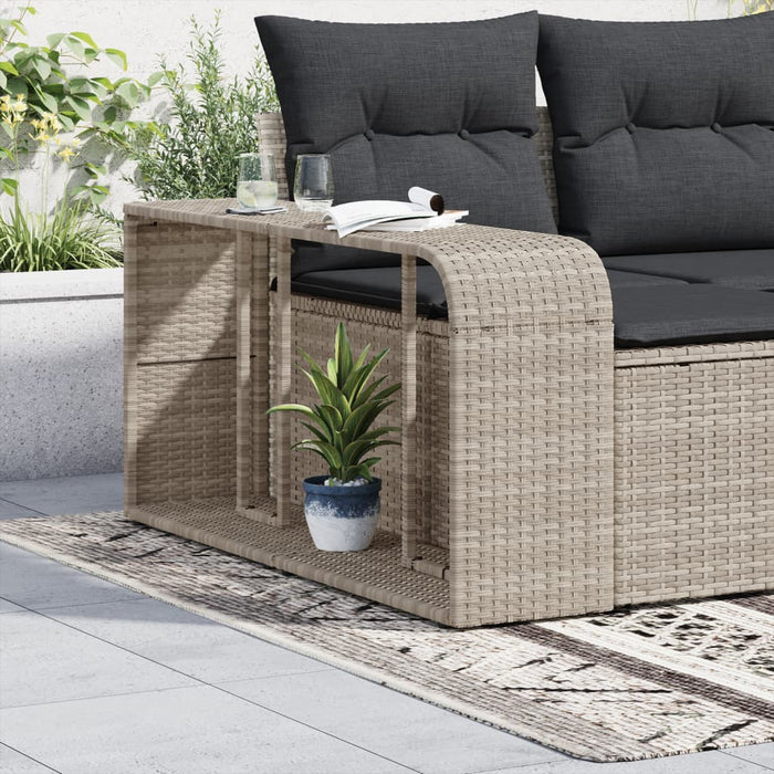 Scaffali Portaoggetti 2 pz Grigio Chiaro in Polyrattan 366188
