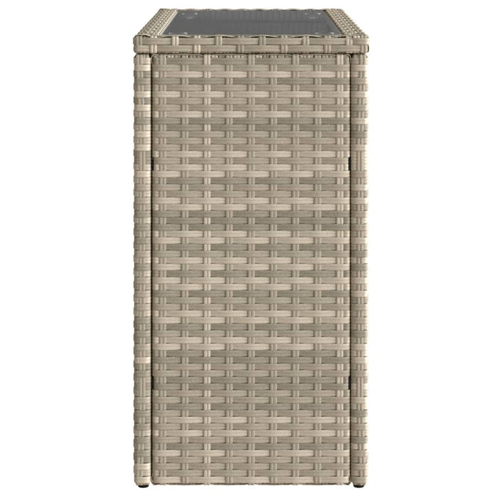 Tavolo Giardino Piano Vetro Grigio Chiaro 58x27,5x55 Polyrattan 366189