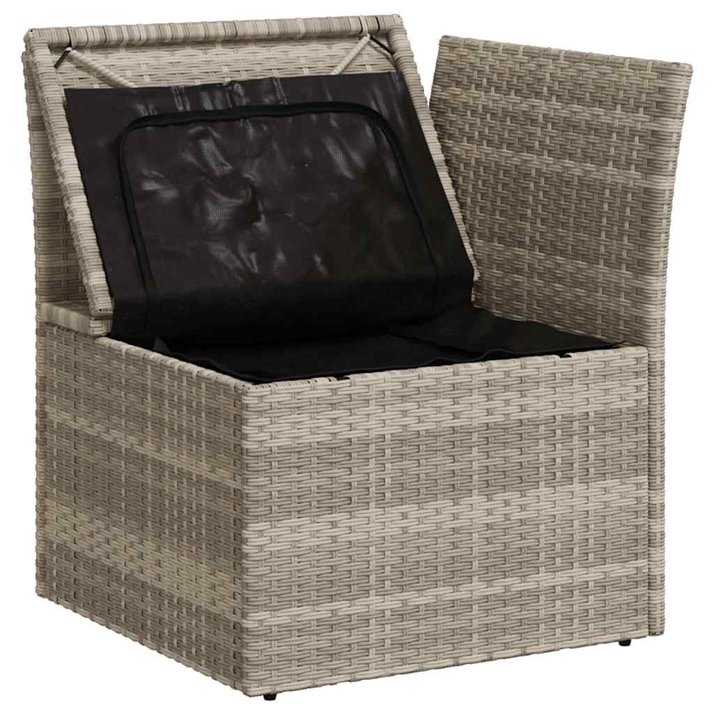 Divano Angolare Giardino con Cuscini-Sofa da Giardino-Divanetto da esterno Grigio Chiaro Polyrattan 919559