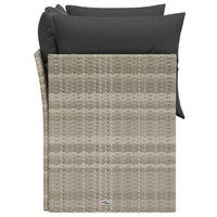 Divano da Giardino con Cuscini 2 Posti Grigio Chiaro Polyrattan