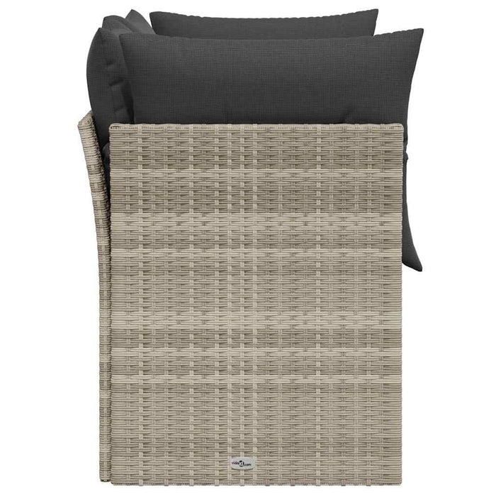 Divano da Giardino con Cuscini 2 Posti Grigio Chiaro Polyrattan