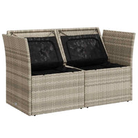 Divano da Giardino con Cuscini 2 Posti Grigio Chiaro Polyrattan