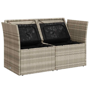 Divano da Giardino con Cuscini 2 Posti Grigio Chiaro Polyrattan