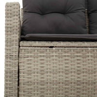 Divano da Giardino con Cuscini 2 Posti Grigio Chiaro Polyrattan 366196