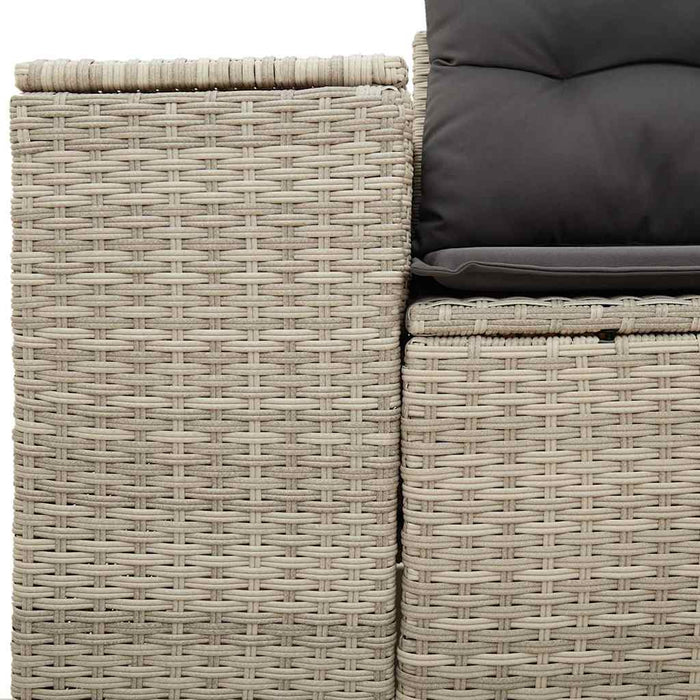 Divano da Giardino con Cuscini 2 Posti Grigio Chiaro Polyrattan 366198