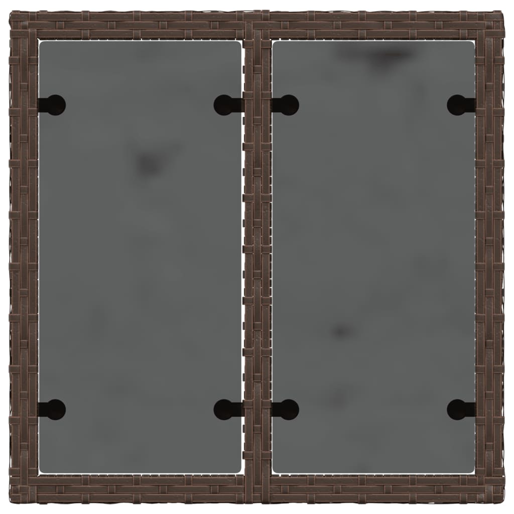 Tavolo da Giardino Piano Vetro Marrone 55x55x37 cm Polyrattan 366207