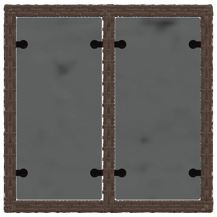 Tavolo da Giardino Piano Vetro Marrone 55x55x37 cm Polyrattan 366207