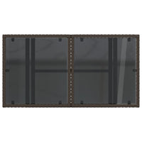 Tavolo da Giardino Piano Vetro Marrone 100x55x73 cm Polyrattan
