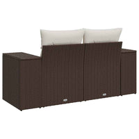 vidaXL Divano da Giardino a 2 Posti con Cuscini in Polyrattan Marrone