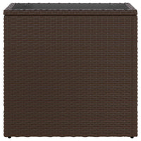 Tavolino Giardino Piano Vetro Marrone 58x27,5x55 cm Polyrattan