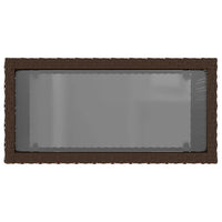 Tavolino Giardino Piano Vetro Marrone 58x27,5x55 cm Polyrattan 366214