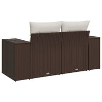 Divano da Giardino a 2 Posti con Cuscini in Polyrattan Marrone 366223