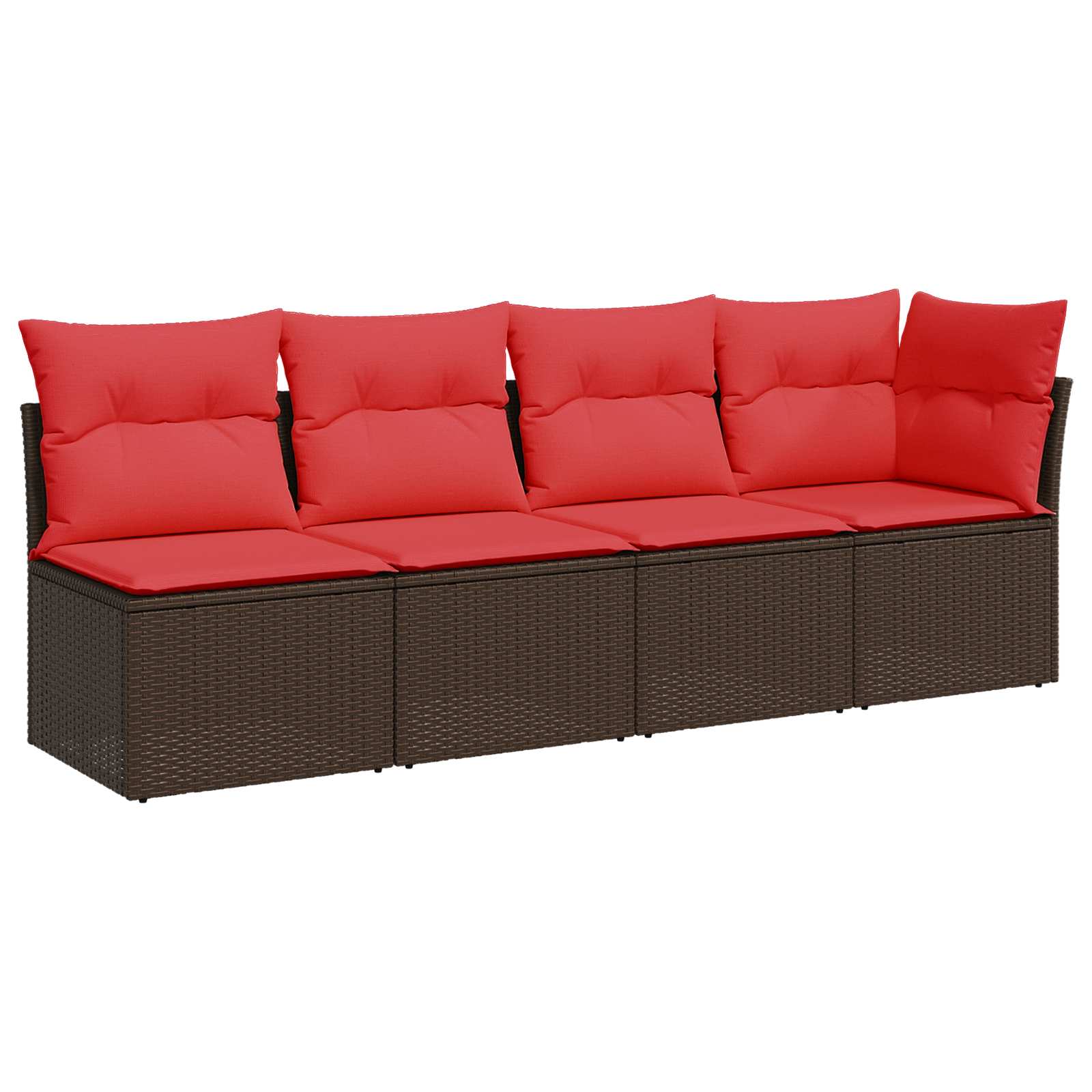 Divano da giardino con cuscini 4 Posti-Sofa da Giardino-Divano da esterno marrone in polyrattan 902520