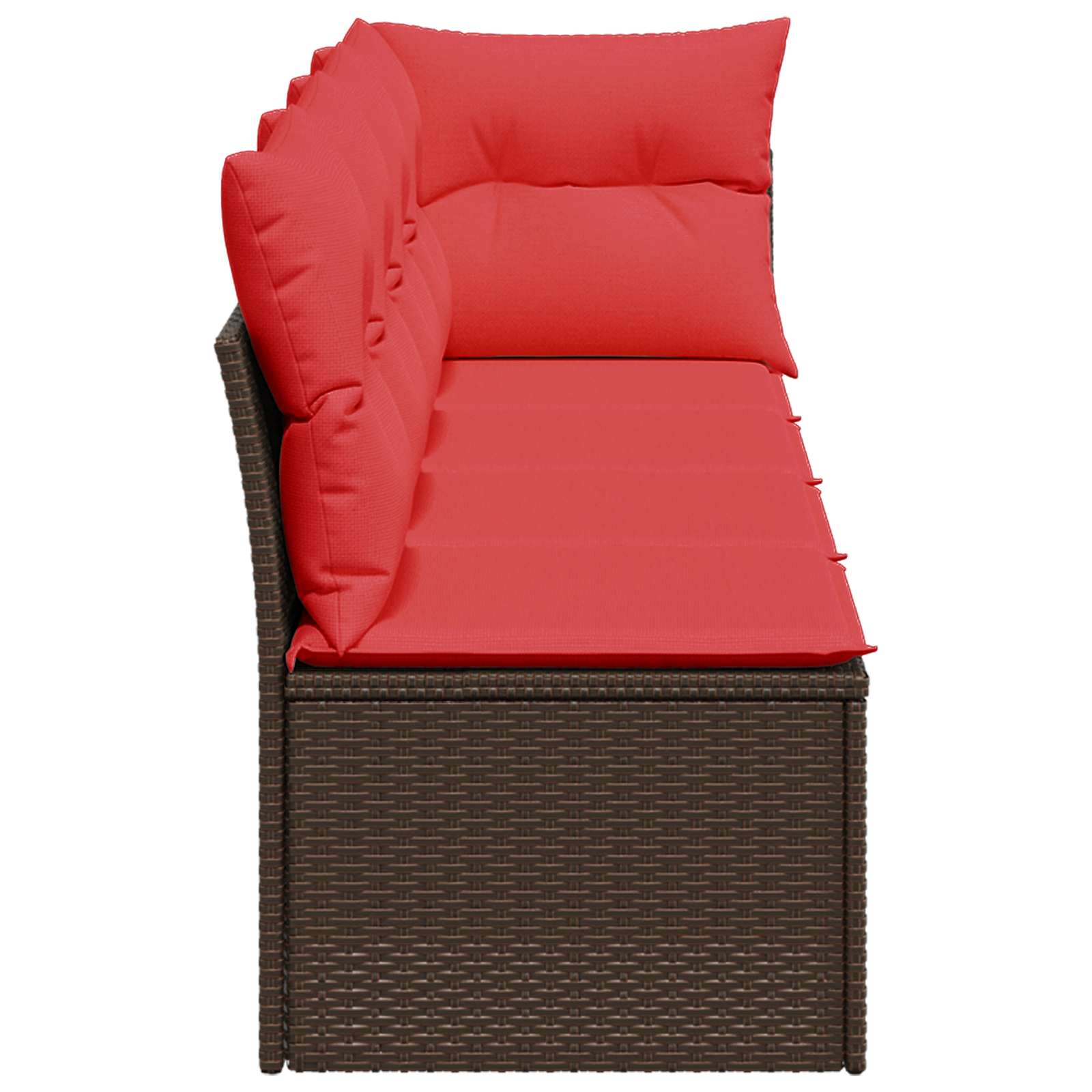 Divano da giardino con cuscini 4 Posti-Sofa da Giardino-Divano da esterno marrone in polyrattan 902520