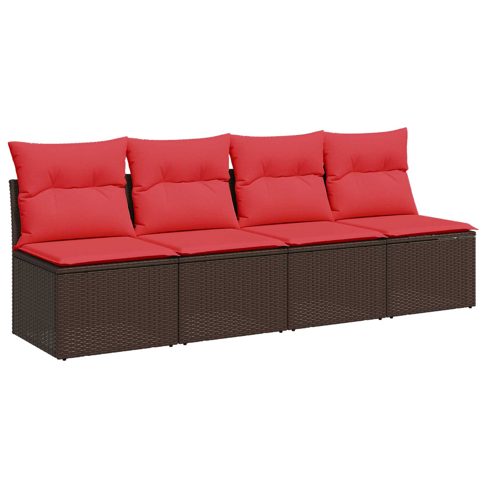 Divano da giardino con cuscini 4 Posti-Sofa da Giardino-Divano da esterno marrone in polyrattan 889284