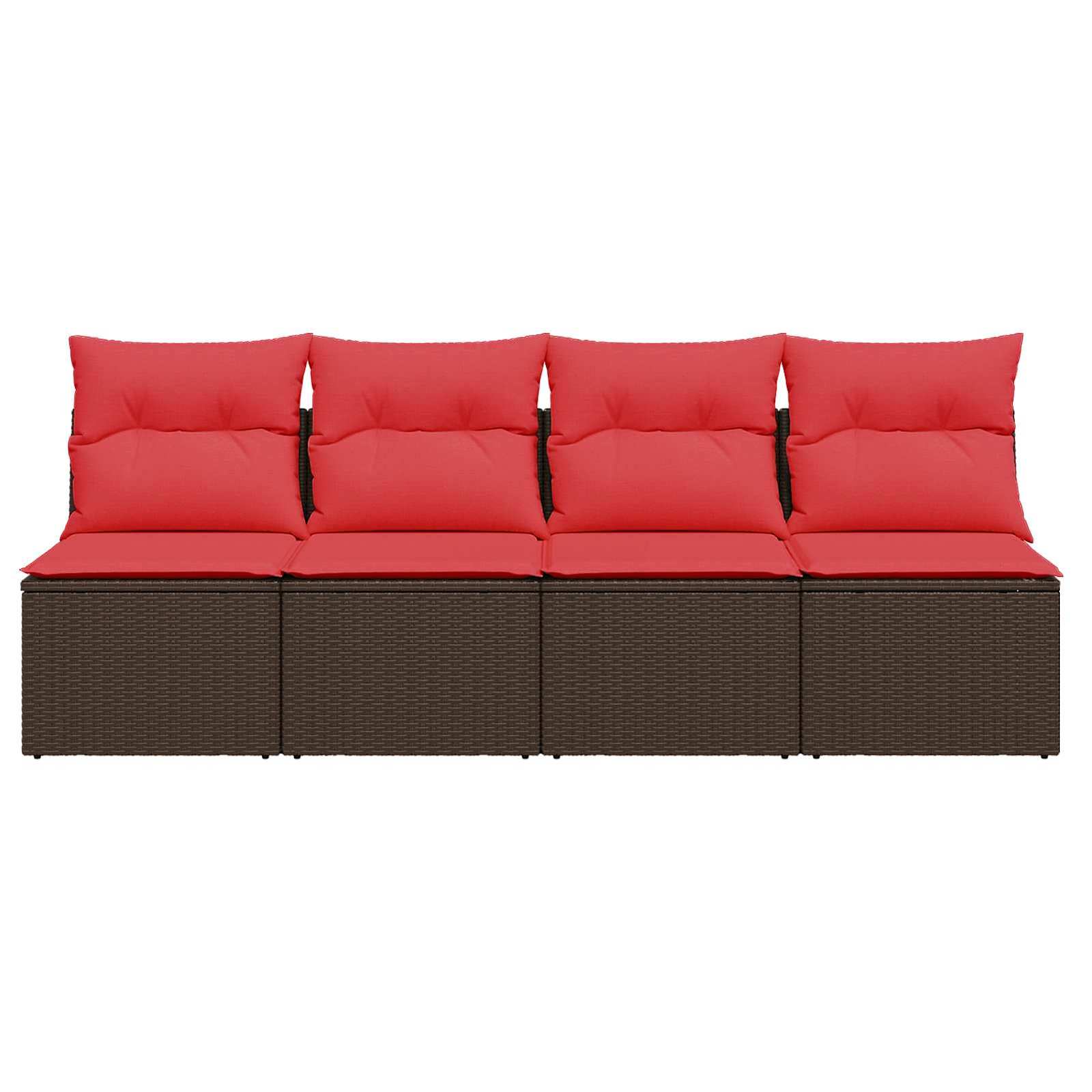 Divano da giardino con cuscini 4 Posti-Sofa da Giardino-Divano da esterno marrone in polyrattan 889284