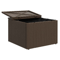 Sgabello da giardino con cuscino marrone 55x55x37 cm in polyrattan 366231