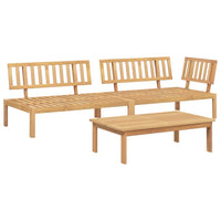 Set Divano Pallet da Giardino 3 pz in Legno Massello di Acacia