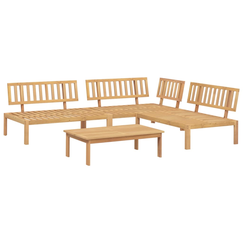 Set Divano Pallet da Giardino 4 pz in Legno Massello di Acacia