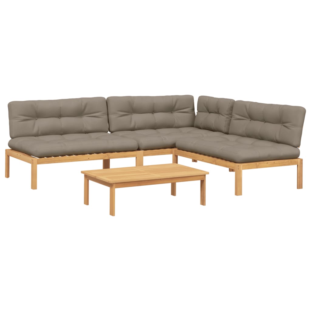 Set Divani Pallet Giardino 4pz Cuscini Legno Massello Acacia 3209335