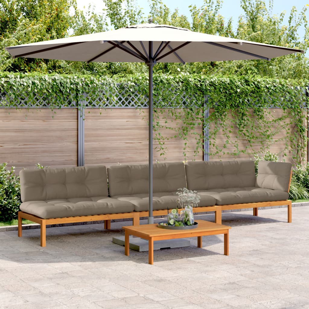 Set Divani Pallet Giardino 4pz Cuscini Legno Massello Acacia 3209455