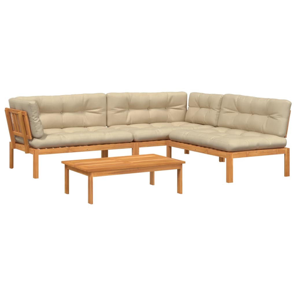 Set Divani Pallet Giardino 4pz Cuscini Legno Massello Acacia 3209501