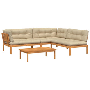 Set Divani Pallet Giardino 4pz Cuscini Legno Massello Acacia 3209501