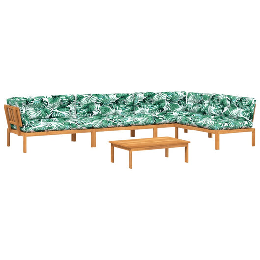 Set Divano Pallet Giardino 5pz con Cuscini Massello Acacia