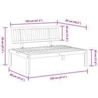 Divano Centrale da Giardino Pallet in Legno Massello di Acacia 365845