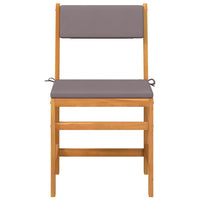 Set da Balcone 3pz con Cuscini in Legno Massello di Acacia