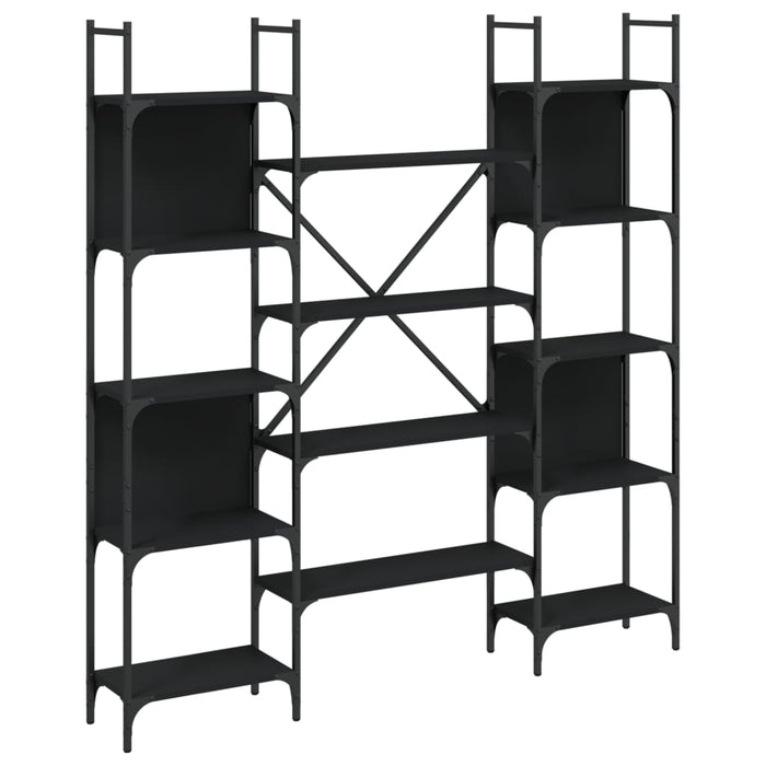 Libreria Nera 155,5x24x166,5 cm in Legno Multistrato 838858